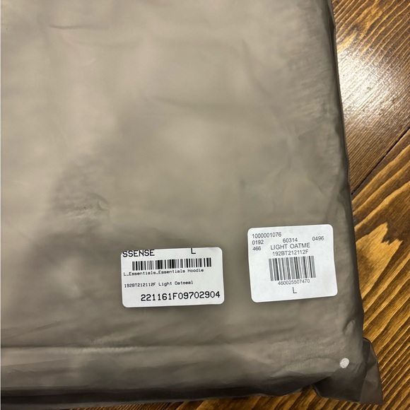 Essentials Light Oatmeal Hoodie Size Large - Picture 5 of 6